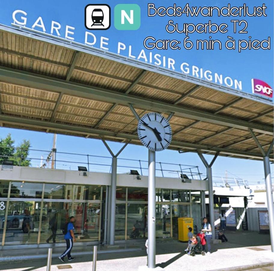 Detente & Jardin By Beds4Wanderlust - Charmant T2 Avec Jardin - Gare Plaisir-Grignon, Versailles 20Km Exteriér fotografie